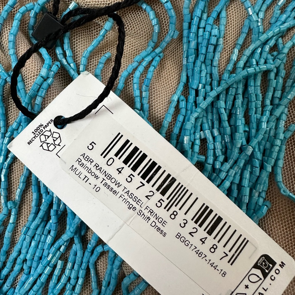 NWT Nasty Gal Rainbow Tassel Fringe Shift Dress - Picture 12 of 16
